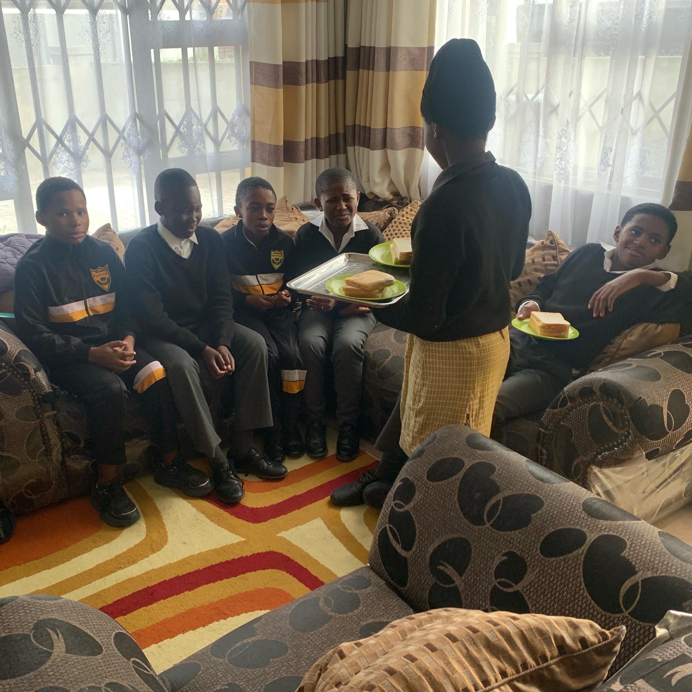 Students receive a meal before tutoring