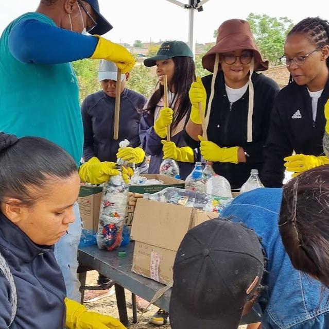 Eco-brick Making Project with our volunteers. Our dream of learning facilities was made possible by volunteers who joined in this project