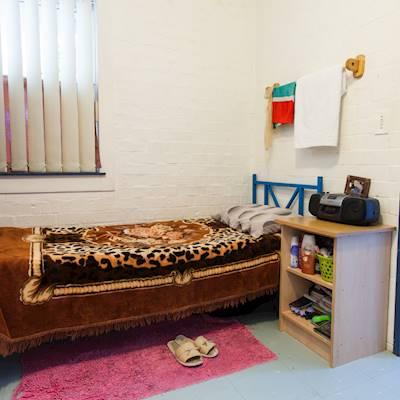 Only two people share a room in our Geoff Burton House which allows them privacy and the feeling of home.