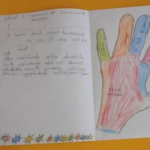 This creative expression from one of the learners is shared with written permission