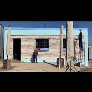 Khensani's eco-brick classroom. Thank you Earthly Touch for constructing the classroom for Khensani. The class was handed over in August 2020.